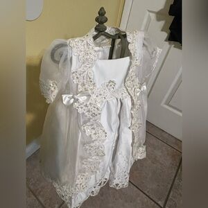 Elegant White Lace Baby Dress EXCLUSIVE OF DECORATION

christing gown
Size 1-2